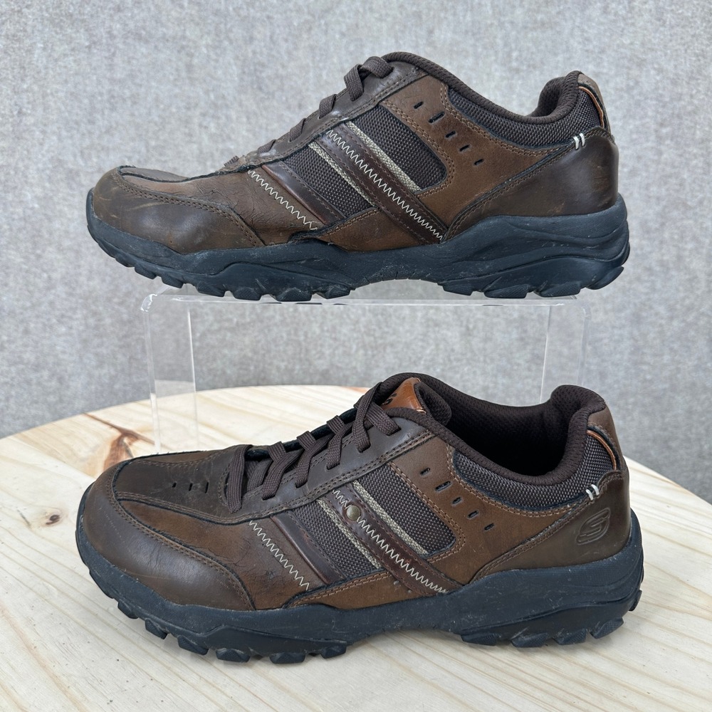 Skechers Relaxed Fit Sneakers Mens 9 Brown Leather Air-Cooled Memory Foam
